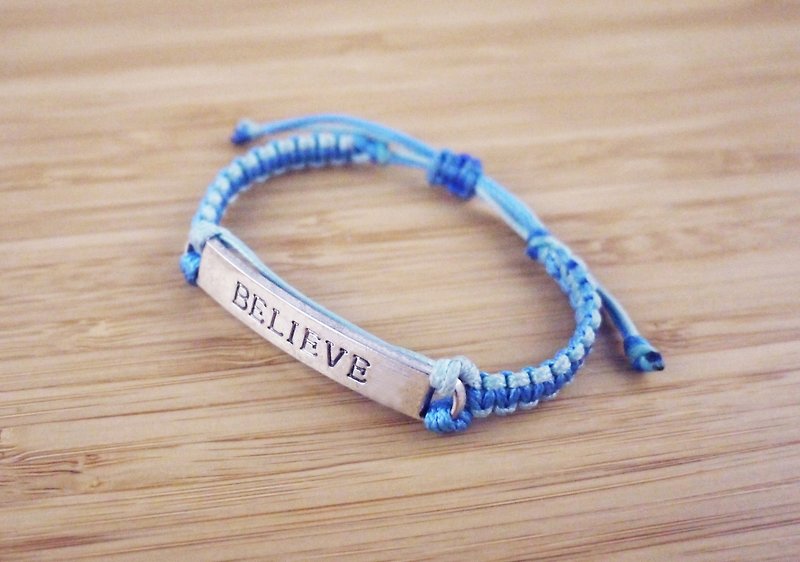 [Believe] Thick Korean Wax Wire Braided Bracelet - Bracelets - Other Materials Multicolor