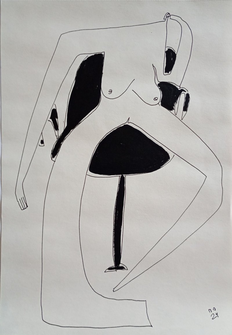 椅子に座るヌードアートワーク | 女性像の描画 | 床に横たわる裸の女性 | - ショップ Shop of Erotic Art by Pablo Poe ポスター・絵 - Pinkoi
