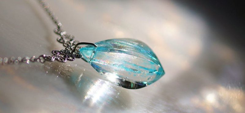 Cinderella's tear drops - 項鍊 - 玻璃 藍色