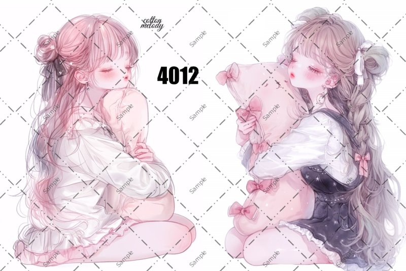original sticker no.4012 人物ステッカー オリジナルステッカー オリジナル人物ステッカー 装飾ステッカー cotton melody - 貼紙 - 紙 