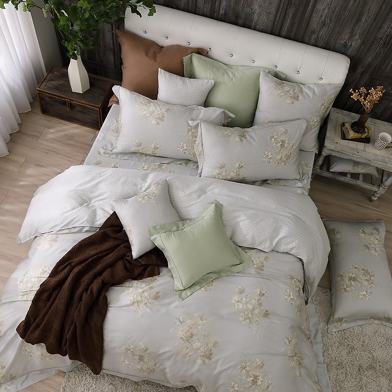 Extra large size - 邂逅花语-Tiansi dual-use bed pack four-piece group [100% Lysell Tencel] - เครื่องนอน - ผ้าไหม สีม่วง