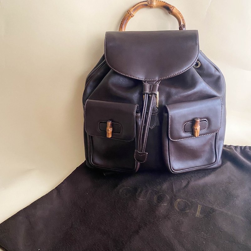 Second-hand Gucci│Backpacks│Vintage Backpacks│Genuine Leather│Made in the United States│Antiques│Girlfriend Gifts - Backpacks - Genuine Leather Brown