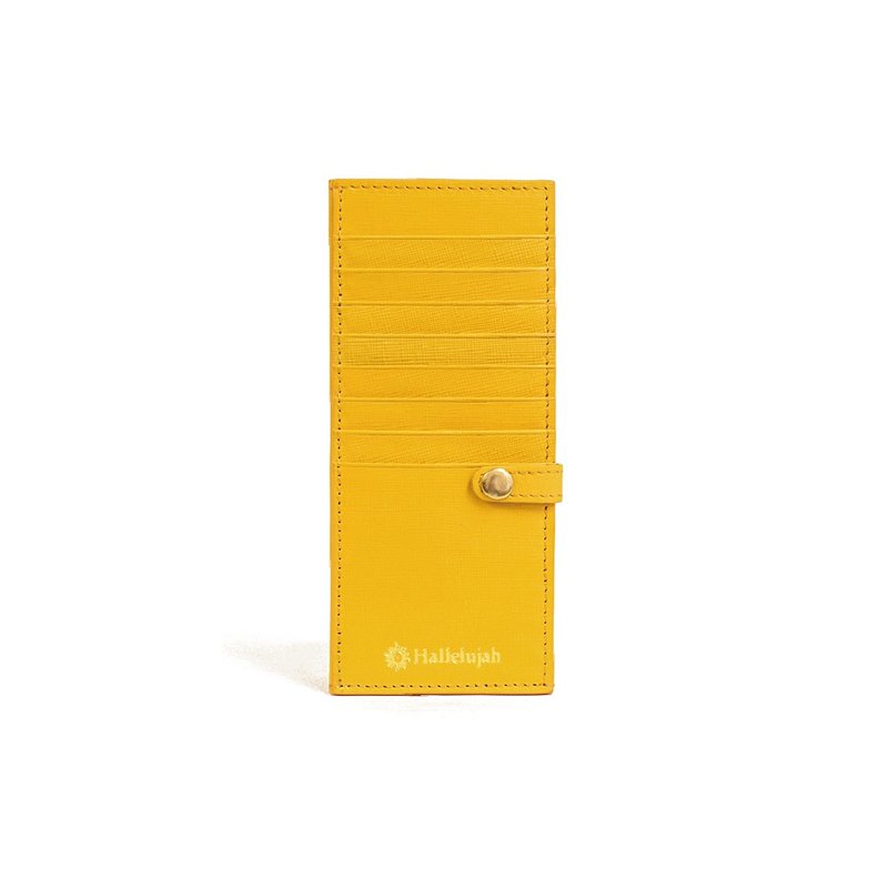 Saffianoレザー 傷がつきにくい 長財布 薄い スリム 防水 ミニ財布 本革 牛革 【Yellow】 HAW017 - 皮夾/長短夾/錢包 - 真皮 黃色