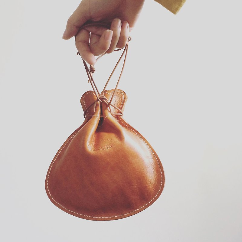 You can dress up your pockets | Maple Leaf Orange Drawstring - Toiletry Bags & Pouches - Genuine Leather Orange