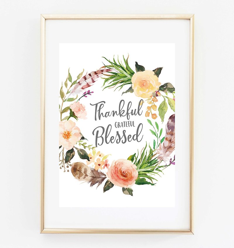 thankful. grateful. blessed Customizable posters - Wall Décor - Paper 