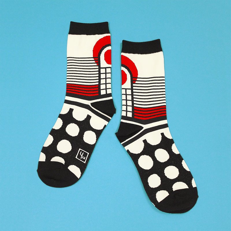 Firefly White Unisex Crew Socks | mens socks | womens socks | fun socks - ถุงเท้า - ผ้าฝ้าย/ผ้าลินิน ขาว