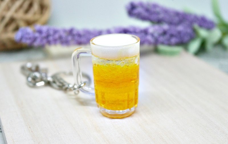 >>>>Key ring + bag pendant - small beer - => limited *1 #可爱# playful - Keychains - Resin Orange