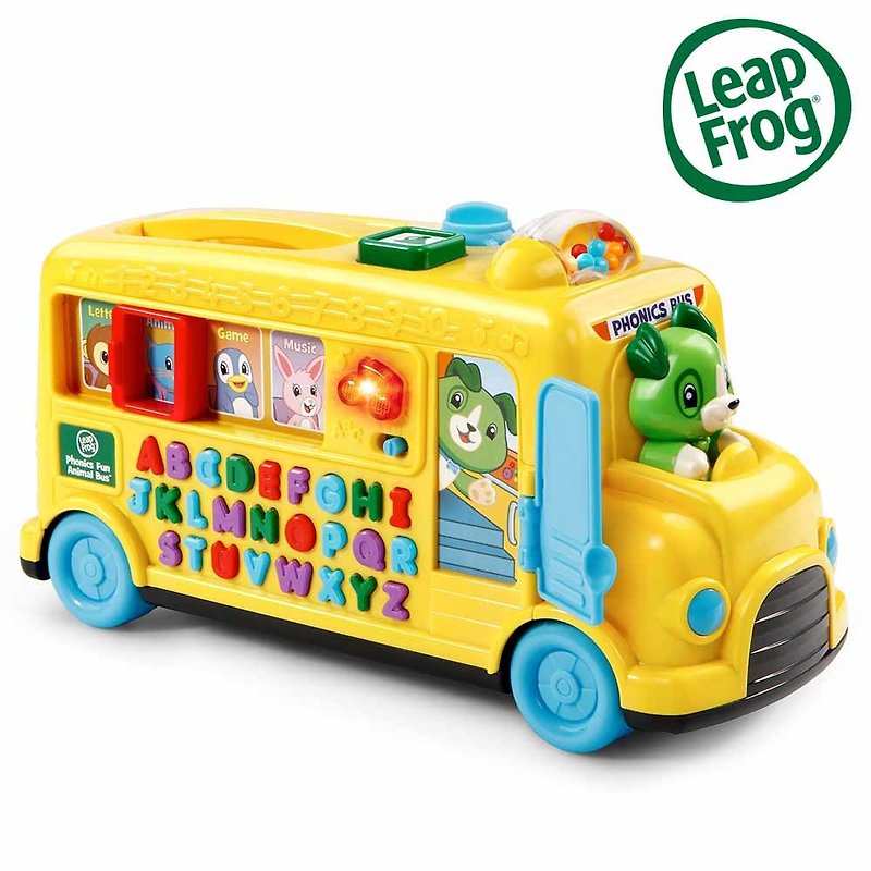 快速到貨-僅限寄送台灣【LeapFrog】動物字母發音小巴士 - 嬰幼兒玩具/毛公仔 - 塑膠 黃色