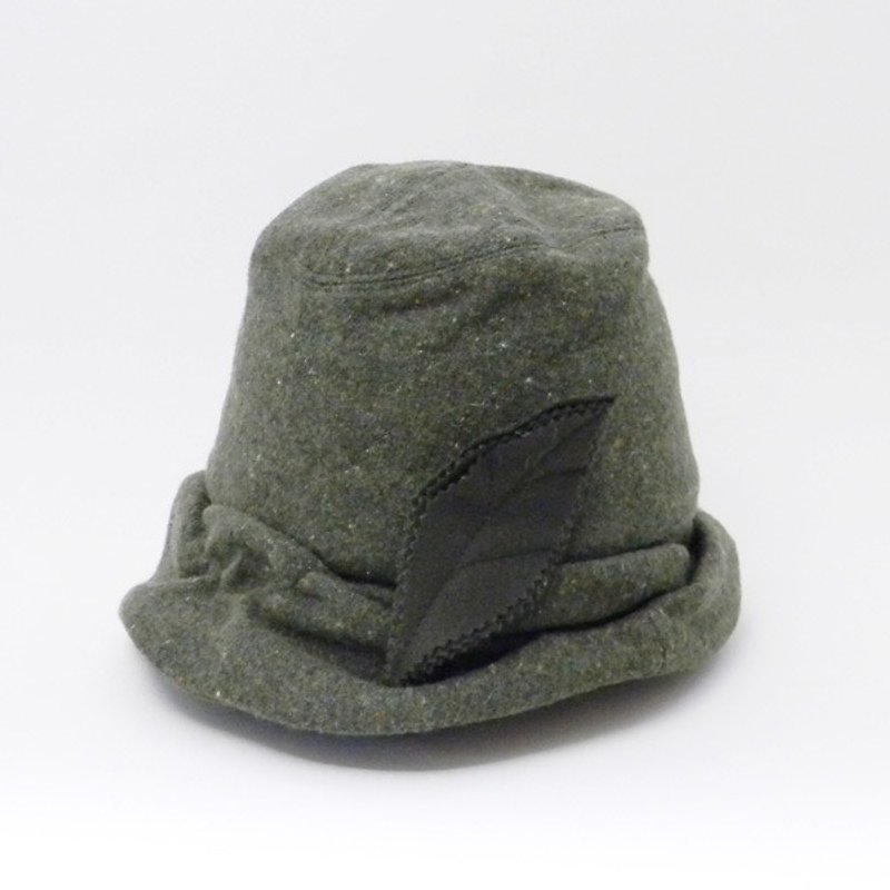 Leaf croche of leaf motif 【PS 0669-GN】 - หมวก - วัสดุอื่นๆ สีเขียว