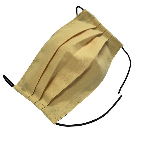 pegasus 鵝黃色成人口罩套 / 表布環保紗+內裡黑色TC布 (透氣款)