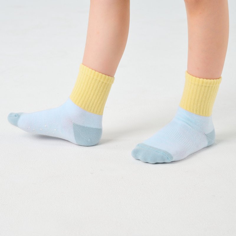 來堆積木吧 黃(4y-9y)兩種尺寸童襪 - 襪子 - 棉．麻 黃色