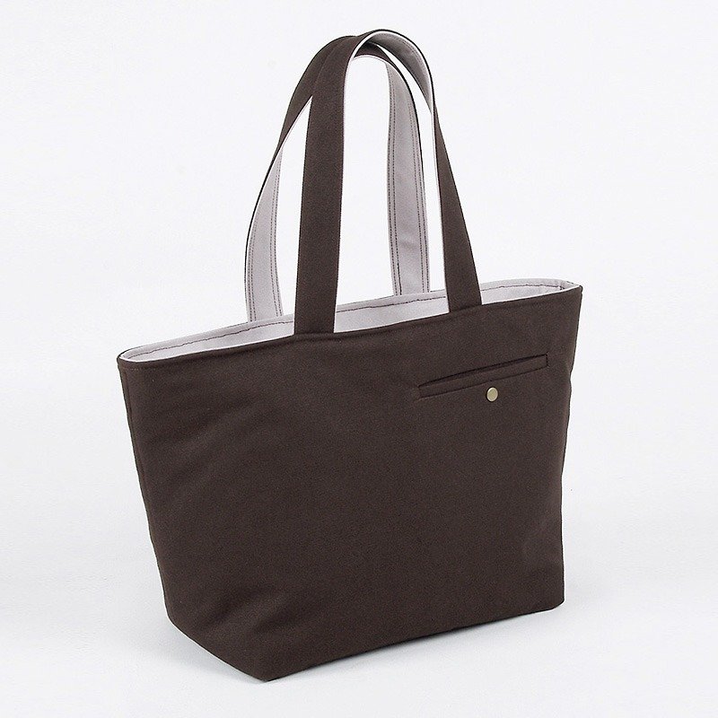 haute couture series - tailor pocket tote bag - dark coffee - กระเป๋าแมสเซนเจอร์ - วัสดุอื่นๆ สีนำ้ตาล