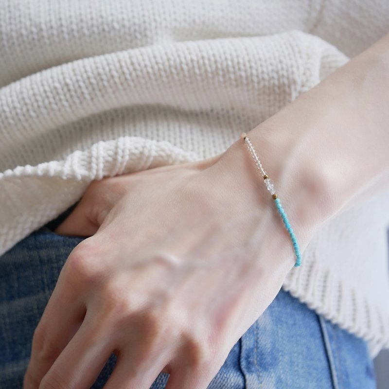 Gemstone Bracelets Blue - Sleeping -beauty-turquoise and citrine, sunstone bracelet
