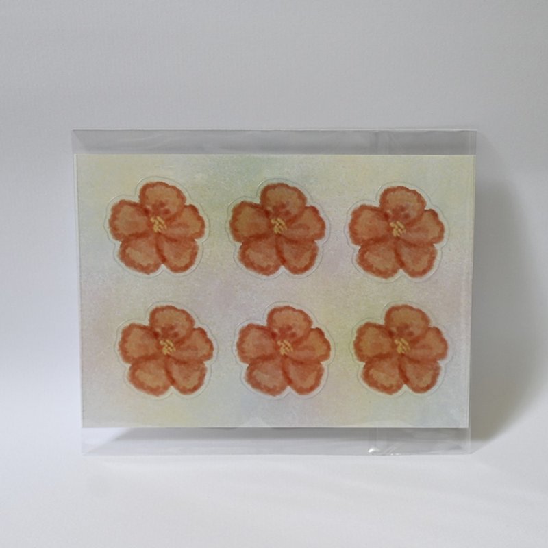 橘橘透花 手繪花朵貼紙 | A6 透明貼紙 手帳拼貼 裝飾素材 - 貼紙 - 紙 