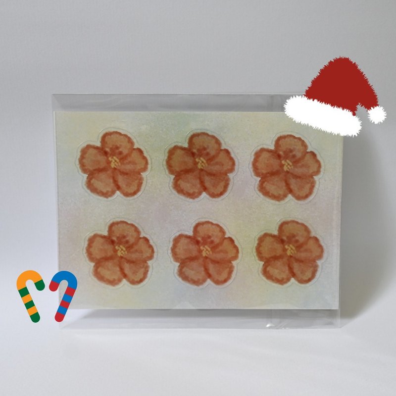 Orange Blossom Transparency Clear Sticker Hand-drawn Flowers Plants Planner Decoration Christmas Gift Exchange Stickers - สติกเกอร์ - กระดาษ 