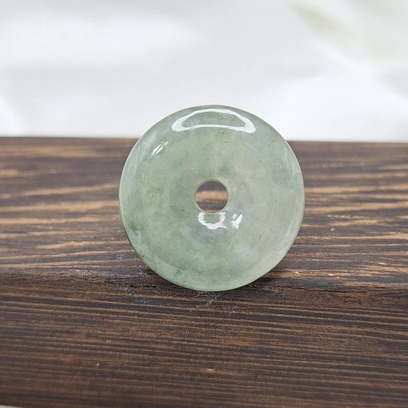 Ice Green Flower Peace Buckle Pendant | Natural Burmese Jade A Grade Jadeite - Necklaces - Jade 