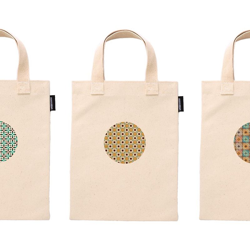 SS23 | Tile Mosaic Series | Synthetic Canvas Tote Bag/Total 3 Styles - กระเป๋าถือ - ผ้าฝ้าย/ผ้าลินิน หลากหลายสี