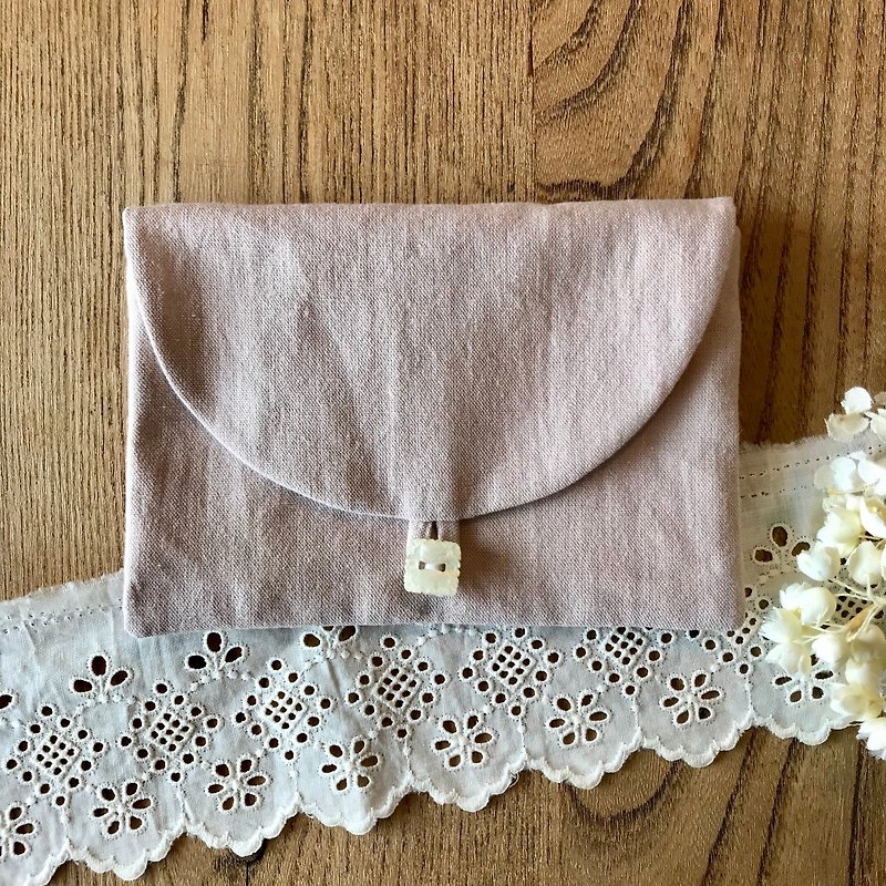 Small pouch (pink) - กระเป๋าเครื่องสำอาง - ผ้าฝ้าย/ผ้าลินิน สึชมพู