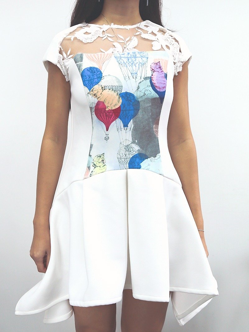 JWエレガントなドレスが、香港のデザイナーのブラインド（ドリーム） - ワンピース - ポリエステル ホワイト