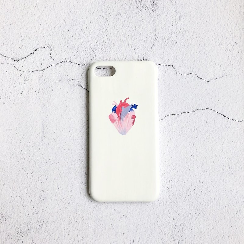 Careful liver heart hand-painted phone case IPHONE: HTC: SONY: SAMSUNG: ASUS: OPPO - Phone Cases - Pigment White