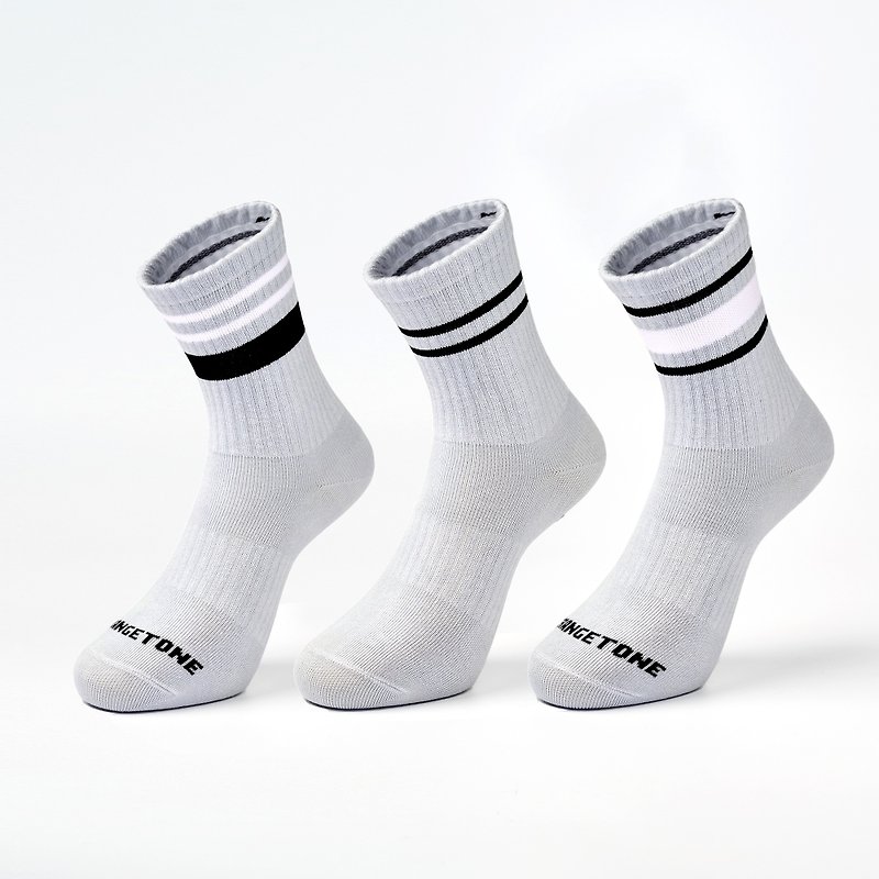 C's algorithm antibacterial sports socks three-piece / light gray (M, L) - MIT antibacterial sports socks - Socks - Cotton & Hemp Gray