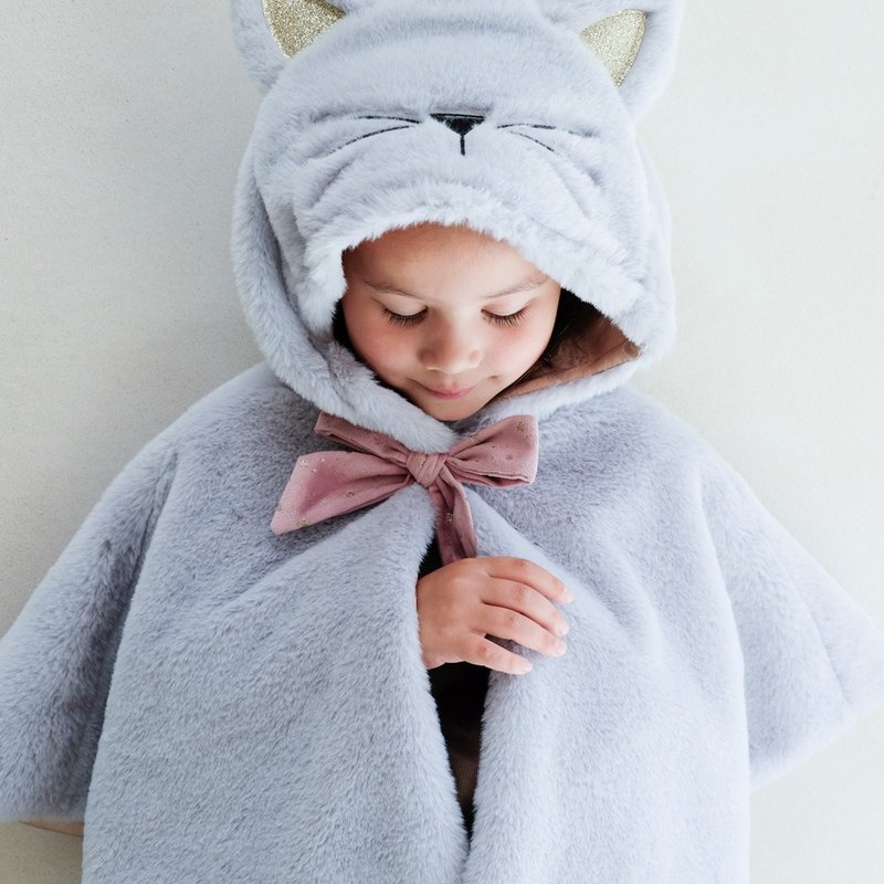 British Mimi & Lula_AW24_Dress Up Party-Cute Cat Hooded Cape - Baby Accessories - Polyester 