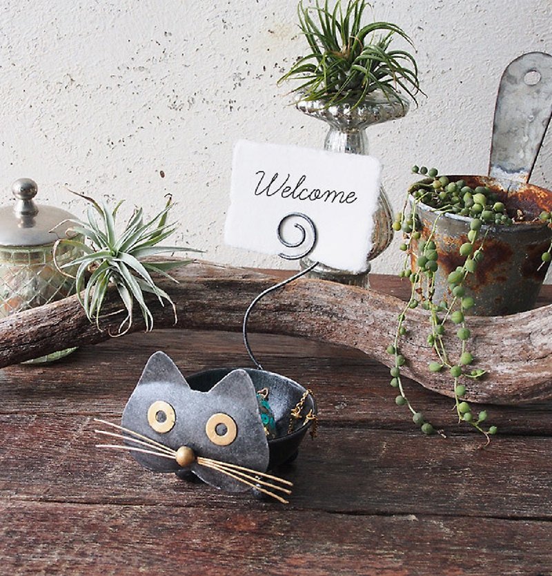 Earth tree fair trade fair trade -- kitten-shaped tinplate business card holder + container - Card Stands - Eco-Friendly Materials 