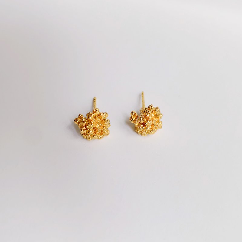 rice flower earrings - one pair (sterling silver plated with 18k gold) - Earrings & Clip-ons - Sterling Silver Gold