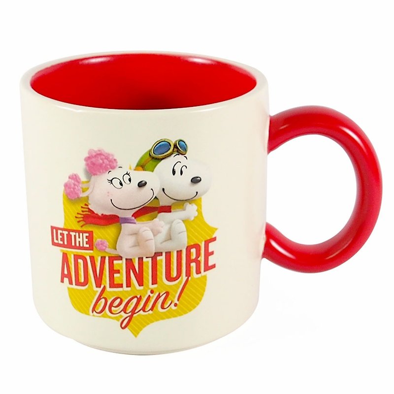 Snoopy Movie Mug - Adventure Starts [Hallmark-Peanuts Snoopy Mug] - Mugs - Pottery Red