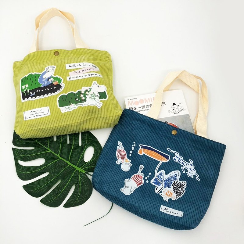 【MOOMIN】Corduroy Lunch Bag Tote Bag Lunch Bag Small Tote Bag - Handbags & Totes - Cotton & Hemp 