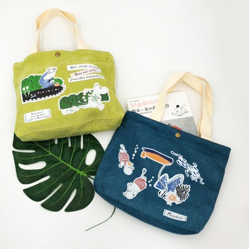 我適文創 【MOOMIN】燈芯絨便當手提袋 手提袋 便當袋 小提袋