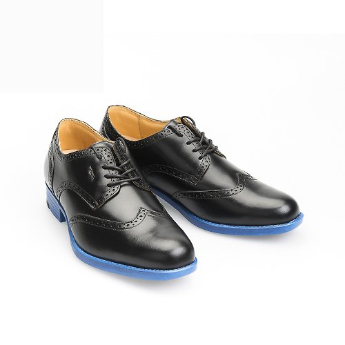 PUHU 彪琥 - 有型又好行的第一首選 MIT 【時尚翼紋輕量紳仕皮鞋-黑】紳士鞋 德比鞋 設計款皮鞋