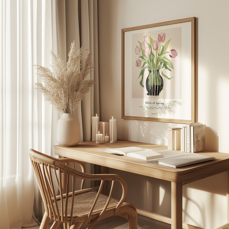 春のチューリップ 花のイラスト / アートポスター・フレームなし絵画 - ポスター・絵 - 紙 