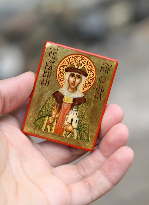 Orthodox small icons hand painted orthodox wood icon Holy Princess Olga