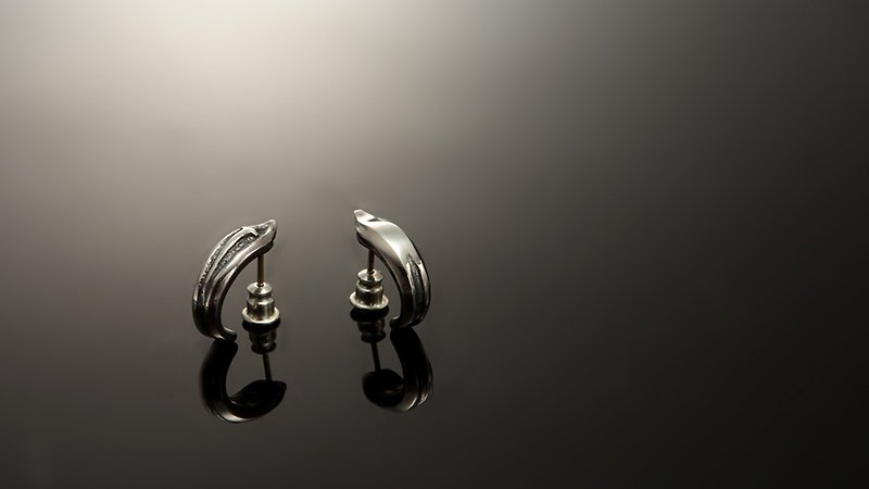 Faith Pierce Faith Earrings X Courage Pierce Faith Earrings - 18K Gold Stud Earrings - Earrings & Clip-ons - Silver Silver