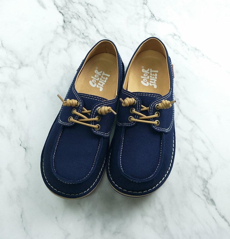 Color Classic Series-Macaron Blue - Women's Casual Shoes - Cotton & Hemp Blue
