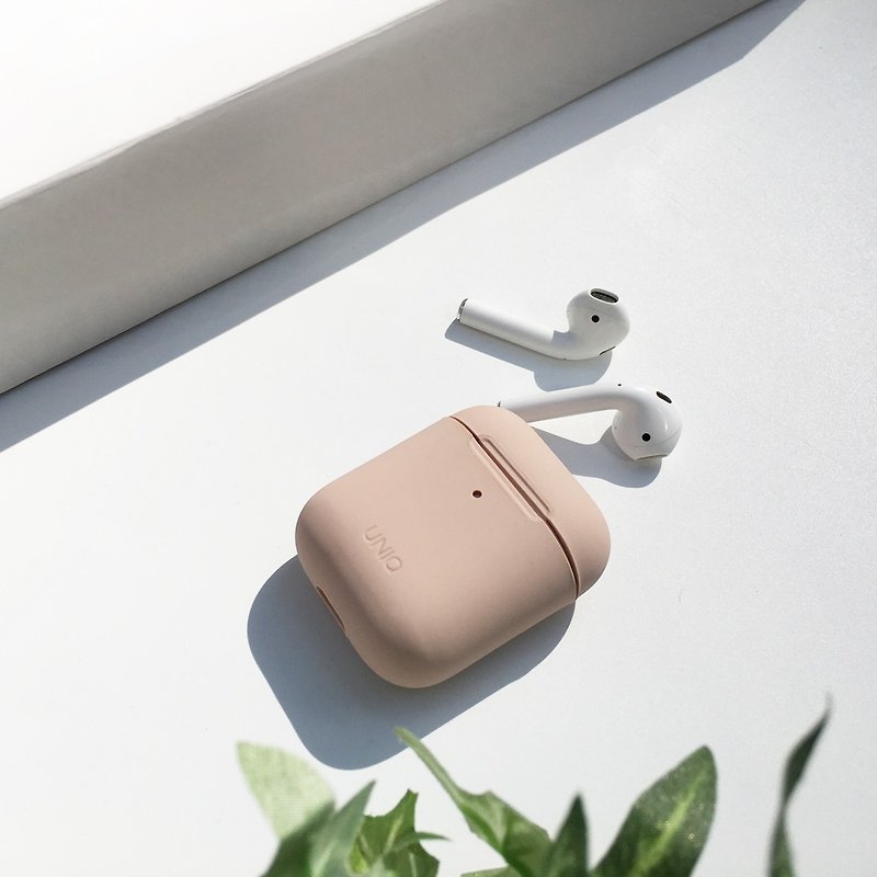 AirPods 1/2代 Lino液態矽膠藍牙耳機保護套-粉色 - 手機配件 - 矽膠 粉紅色