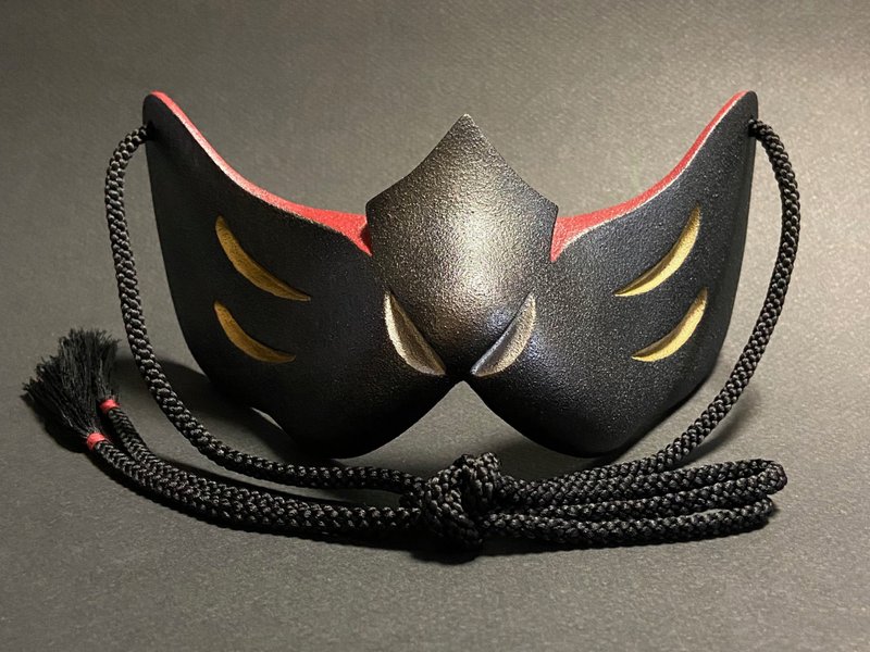 狐面 Half  Metallic Ver,    Red/Gold - 口罩/口罩收納套 - 塑膠 黑色