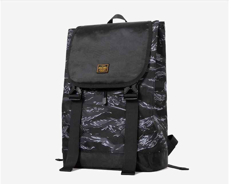 灰迷彩15吋筆電後揹包 - 後背包/書包 - 聚酯纖維 黑色