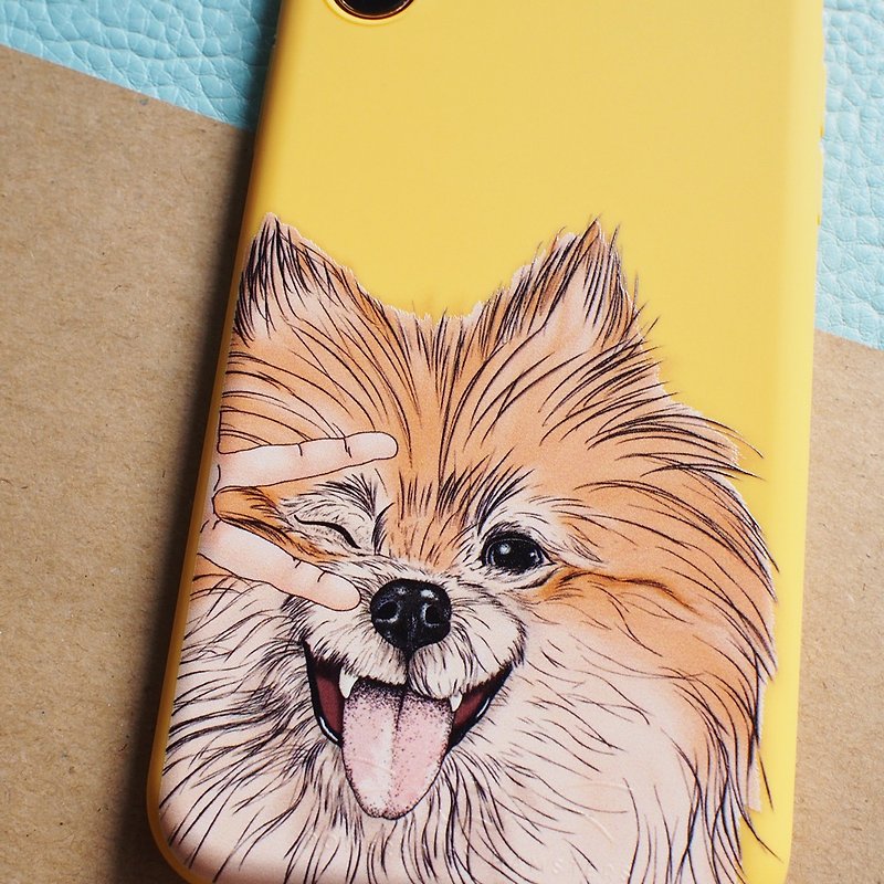 -Dog Day, iPhone compatible smartphone case, Pomeranian, iphone 14/ 13pro , 13mini, max, 12- - เคส/ซองมือถือ - พลาสติก สีนำ้ตาล