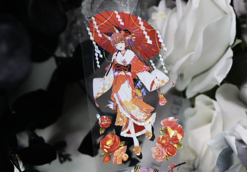巫女sama事務所 和歌 金魚姫 PET 紙膠帶 貝殼光 10米卷