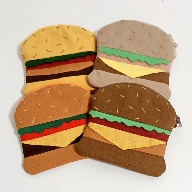 漢堡零錢包-四色 - 散紙包 - 棉．麻 多色