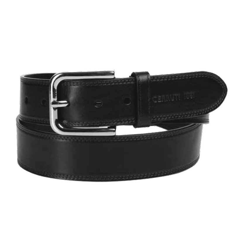 CERRUTI 1881 限量3折 頂級小牛皮皮帶 全新專櫃展示品 - 皮帶/腰帶 - 真皮 黑色