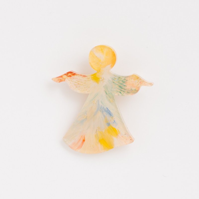Brooch of a picture 【Angel】 - Brooches - Acrylic Yellow