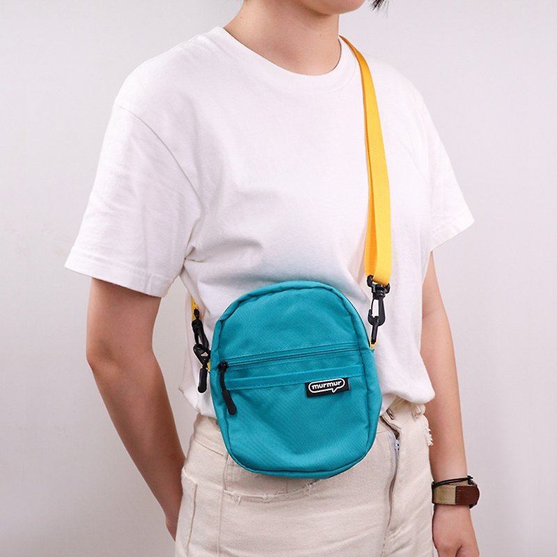 murmur輕量旅行兩用mini包 | 黃藍 - 側背包/斜背包 - 聚酯纖維 藍色