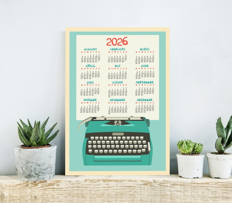Yearly Wall Calendar 2026, Office Decor Extra Large Blue - 日曆/月曆/年曆 - 紙 