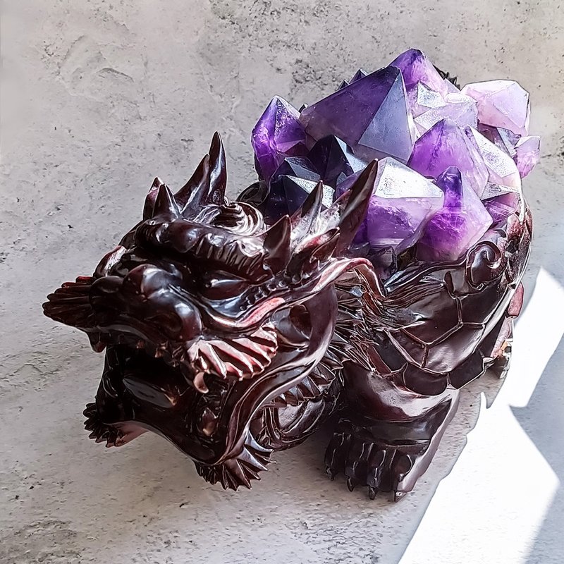 AC29 Congo Amethyst Dragon Turtle - ของวางตกแต่ง - คริสตัล 