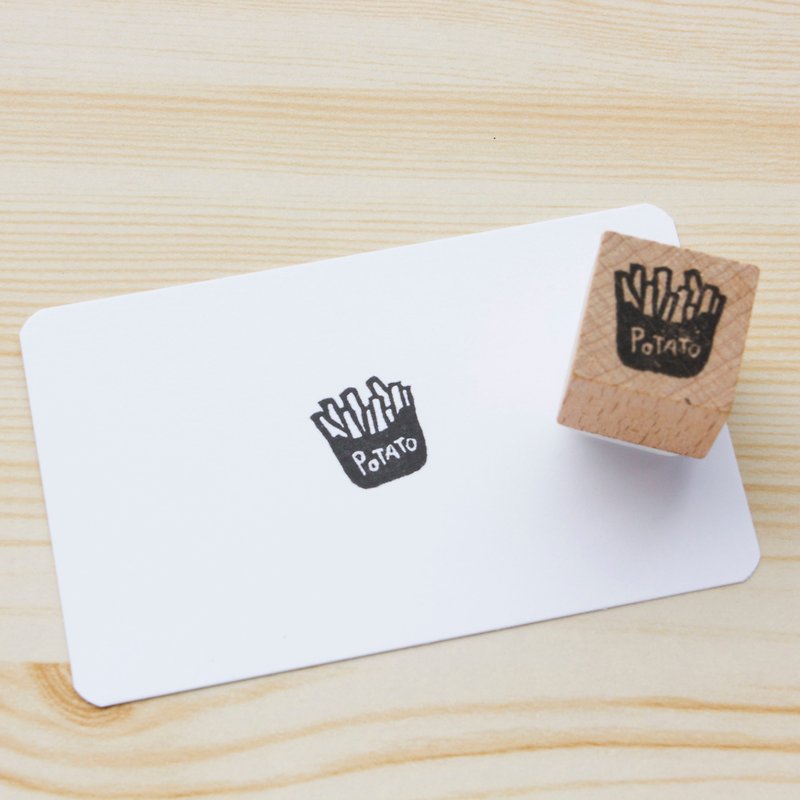 Hand engraved rubber stamp fries seal stationery - Stamps & Stamp Pads - Rubber White