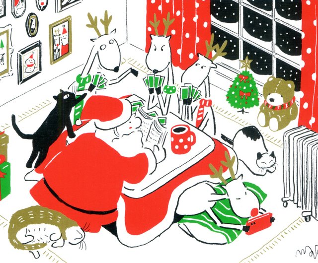 49 北欧ヴィンテージ　アンティーク　チェブラーシカ　クリスマスカード CAVALLINI クリスマスカード | 1mm market