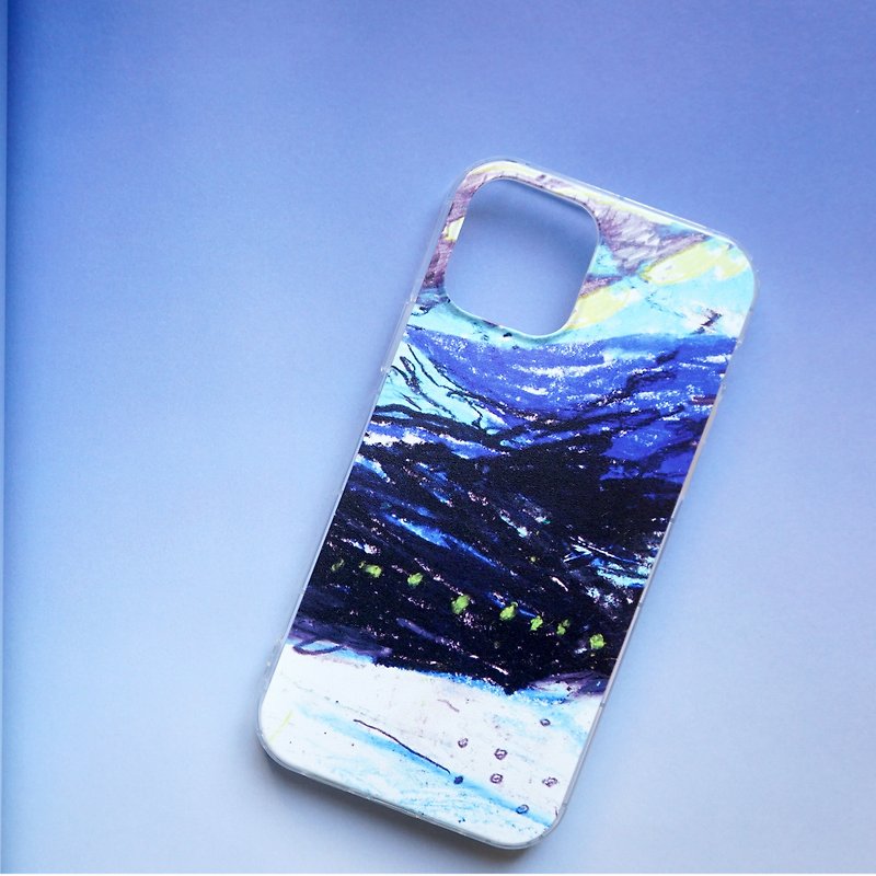 Deep sea light texture mobile phone case full color printing soft shell iphone 13 - เคส/ซองมือถือ - ซิลิคอน สีน้ำเงิน